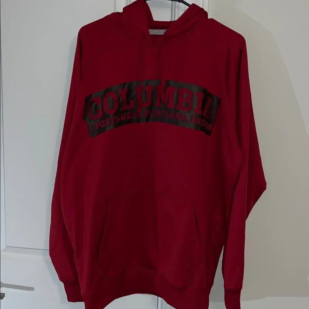 Columbia Sportswear Red hoodie hooded mens lightweight fishing sweatshirt L
